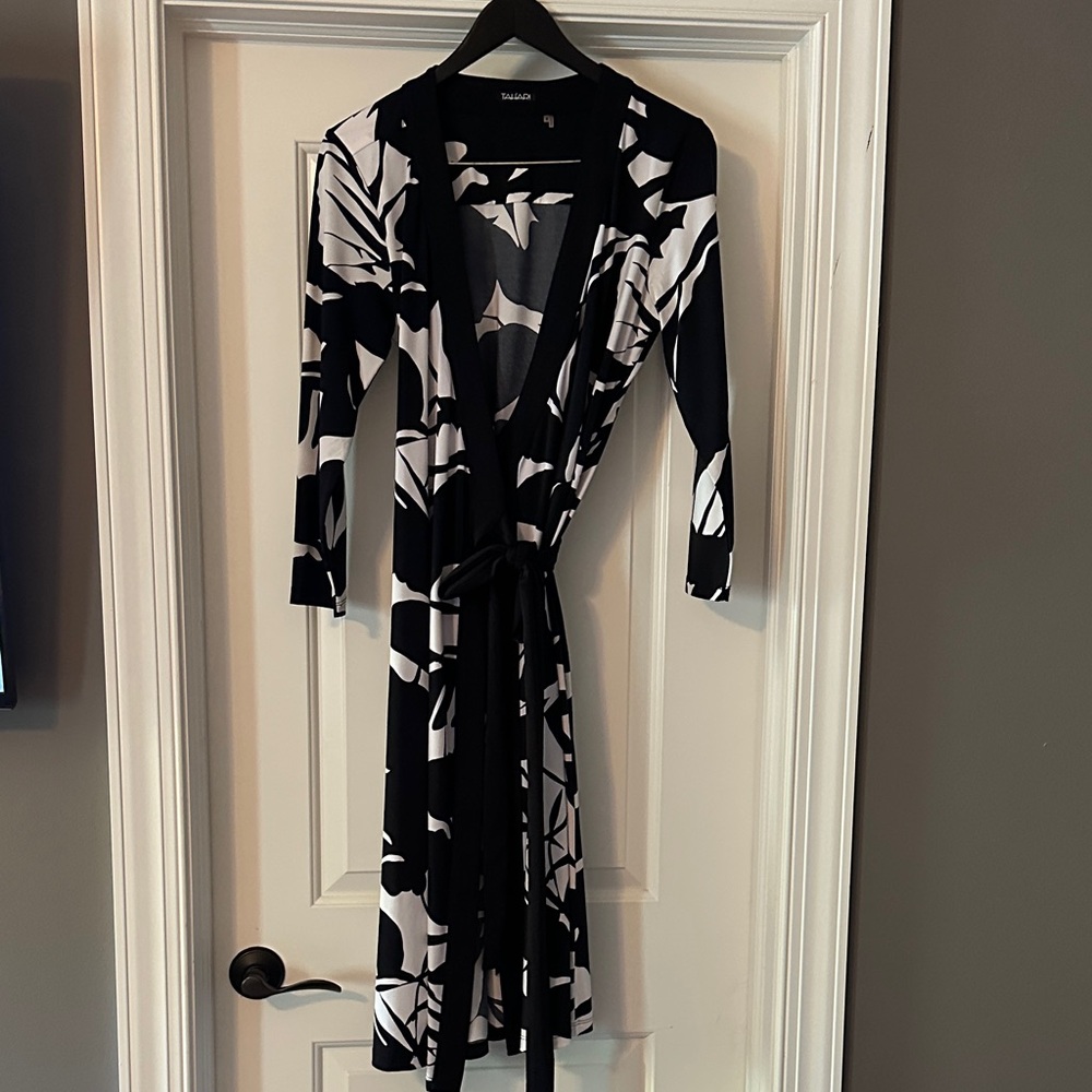 Tahari Monochrome Floral Dress